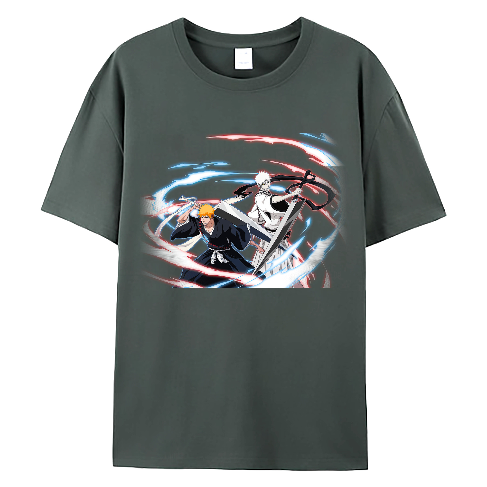 （画像用） ブリーチ 黒崎一護（くろさき いちご）BLEACH Kurosaki Ichigo 綿100％ メンズ半袖Tシャツ｜肌触りやわらか＆通気性